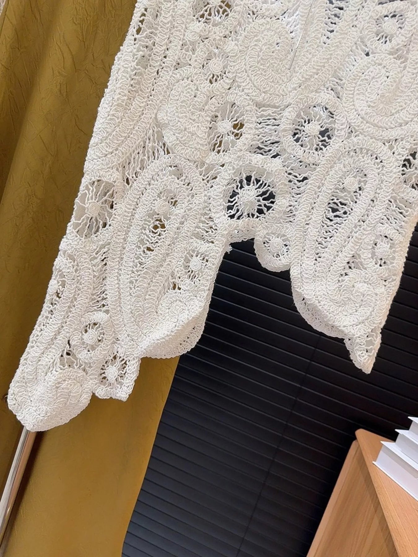 White crochet two-piece set with sleeveless tank and asymmetrical skirt – Desert Muse style from A Whimsical Affair.