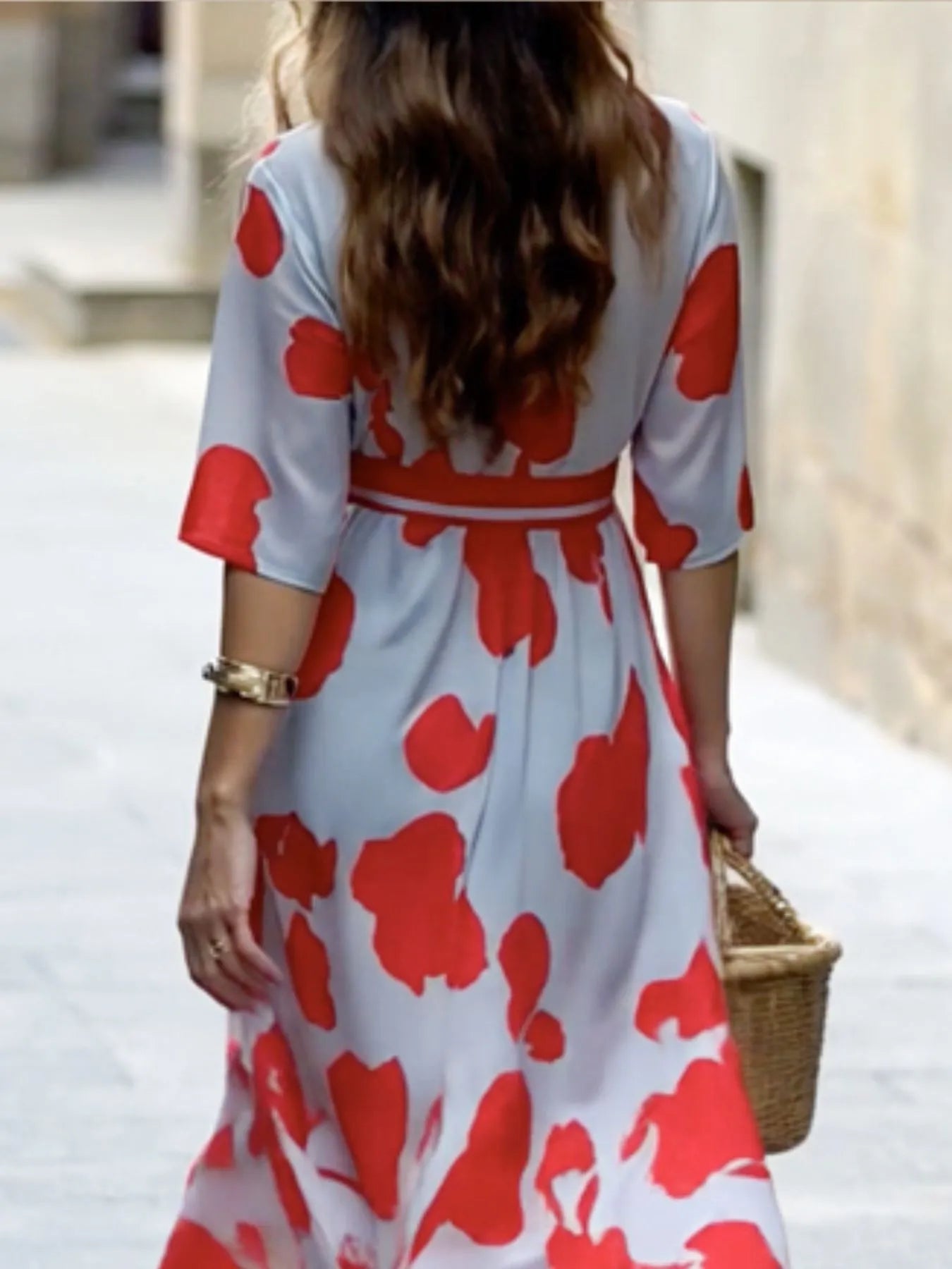 Boho floral maxi dress with half sleeves and flowing skirt – Garden Song style from A Whimsical Affair.