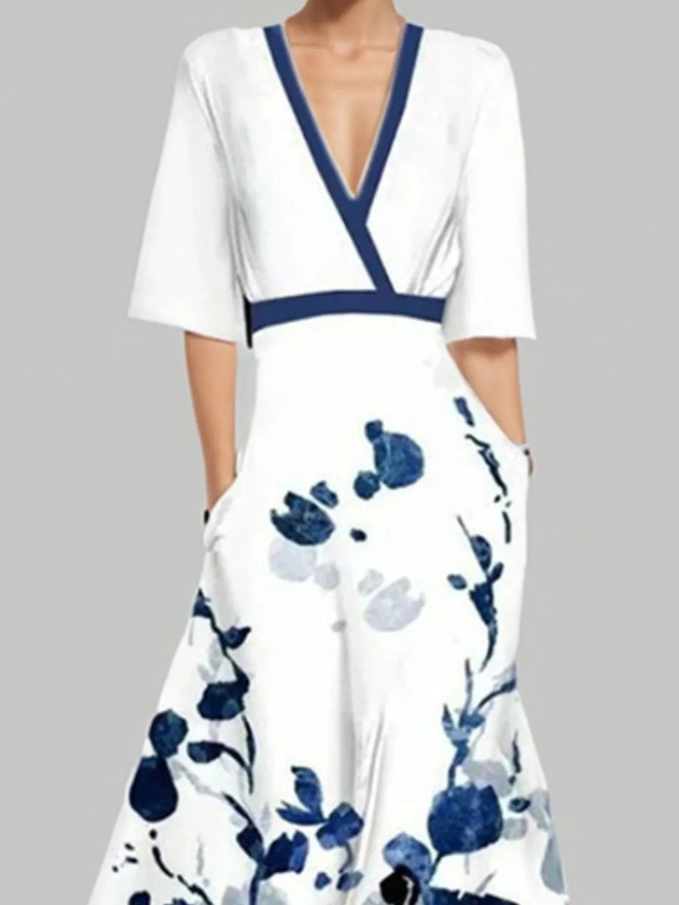 Boho floral maxi dress with half sleeves and flowing skirt – Garden Song style from A Whimsical Affair.