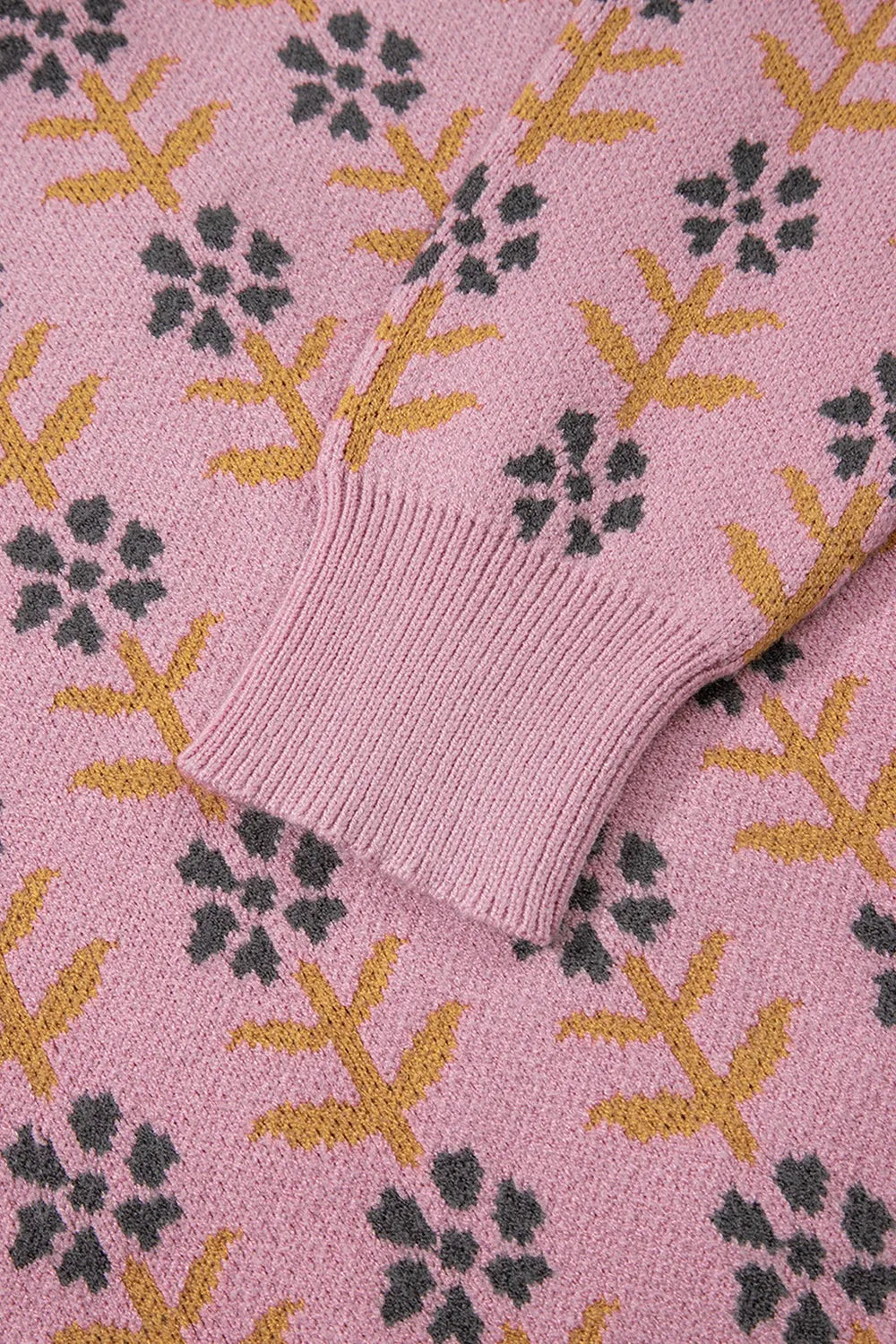 Dusty pink floral knit button-up cardigan – Petal Bloom style from A Whimsical Affair.