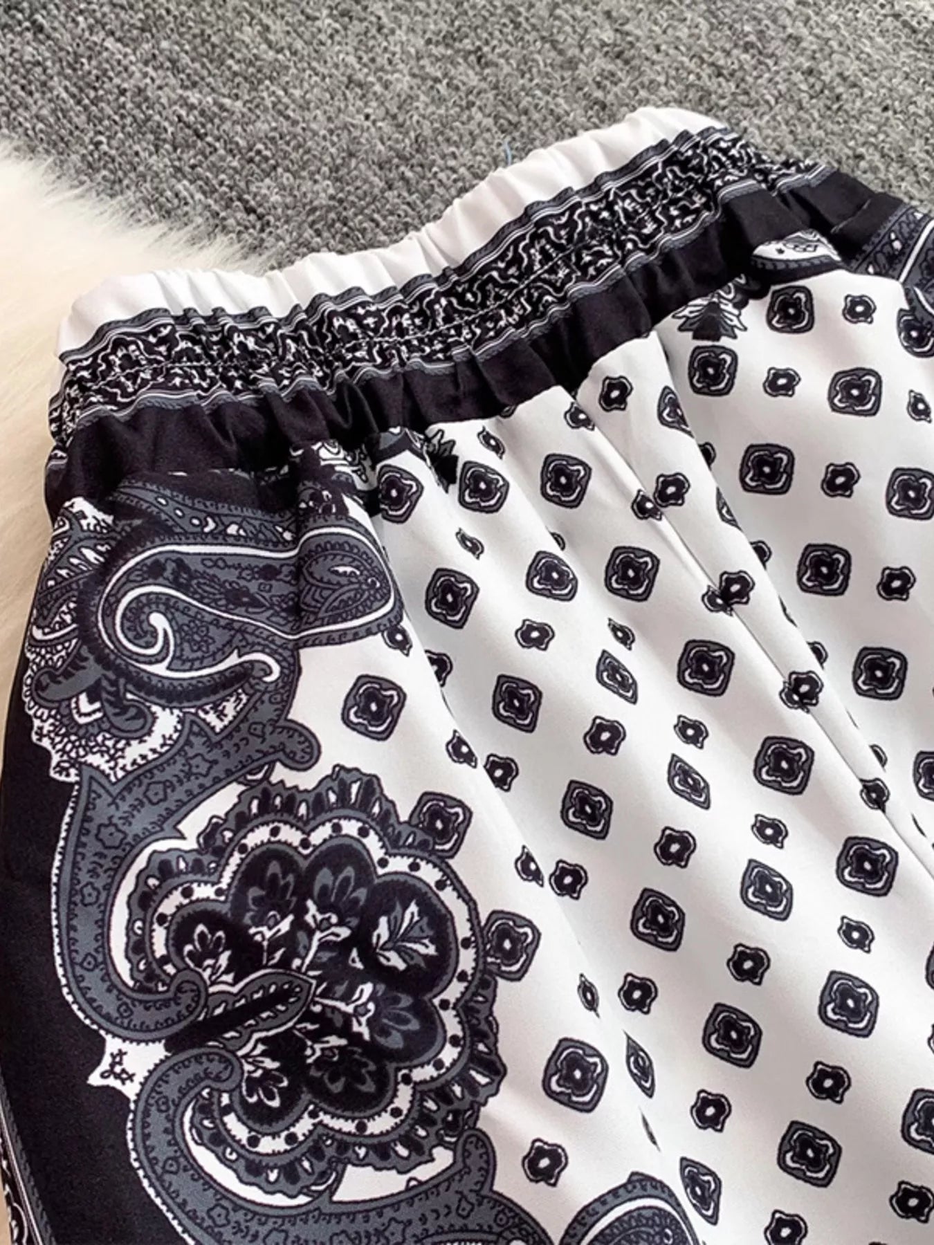 Black printed cami and pants set with tie-back top – Wanderlight style from A Whimsical Affair.