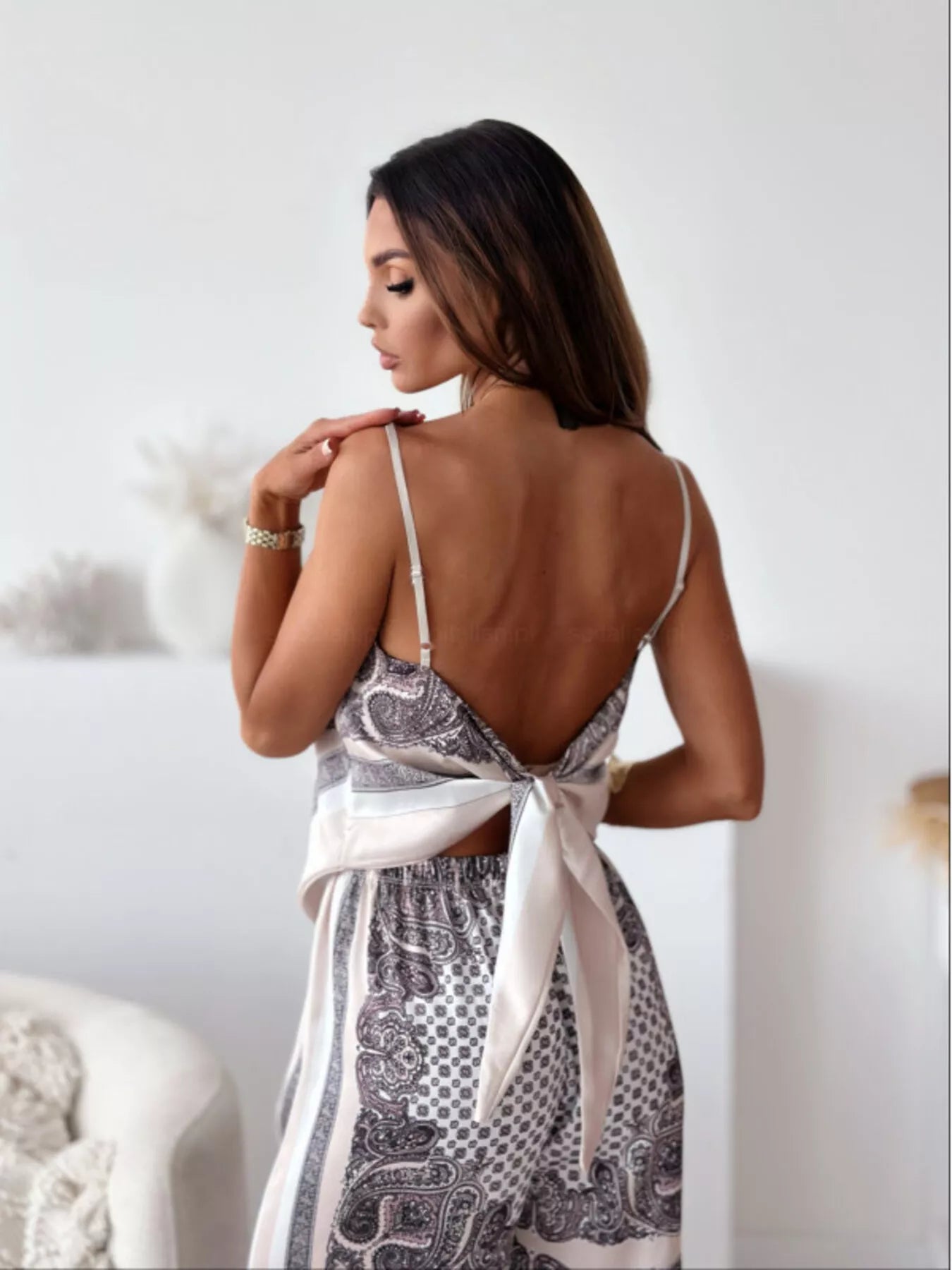 Dust Storm printed cami and pants set with tie-back top – Wanderlight style from A Whimsical Affair.