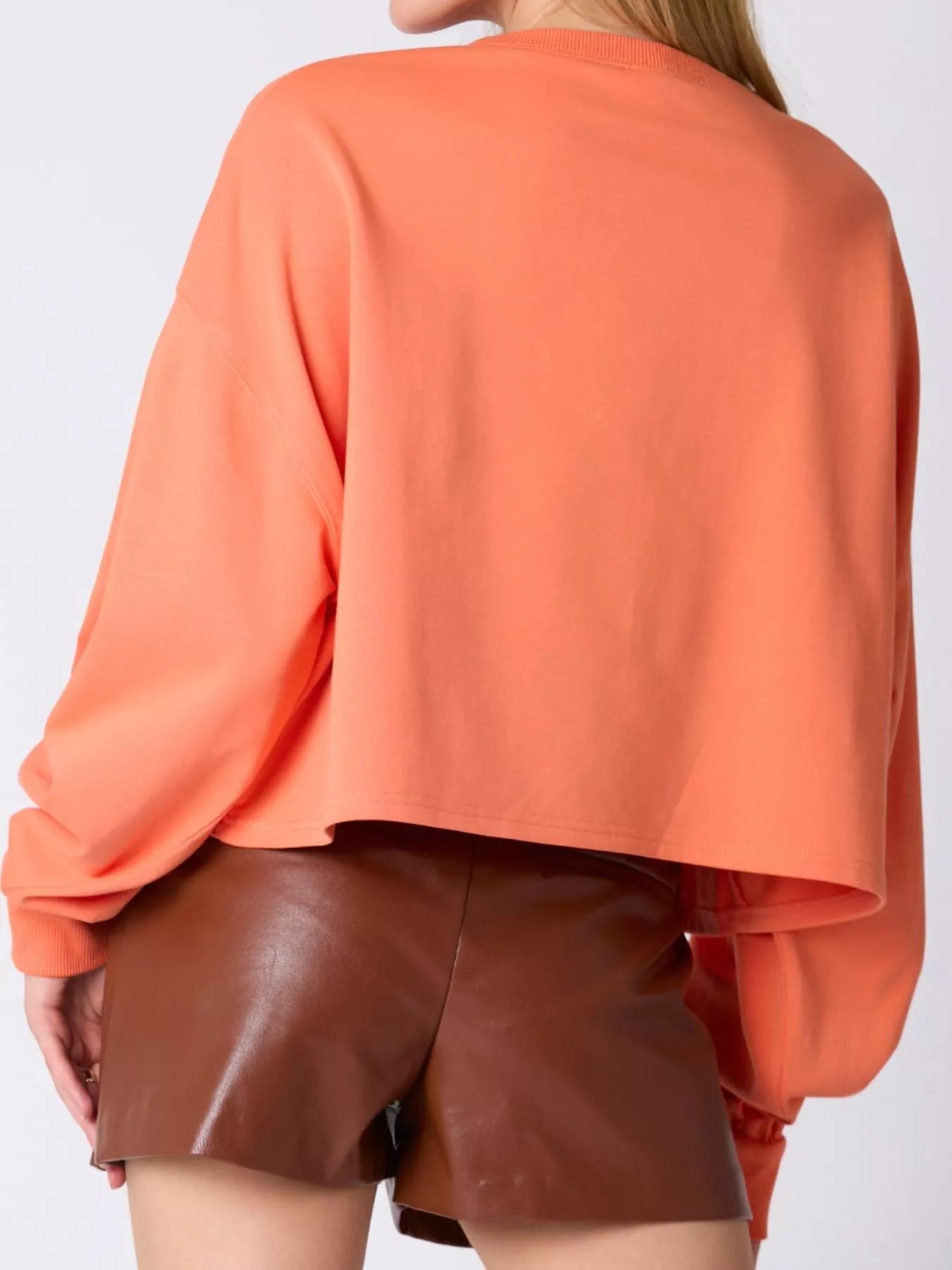 Orange Candy Corn Sparkle Sweatshirt with sequin candy corn design, oversized fall sweater.