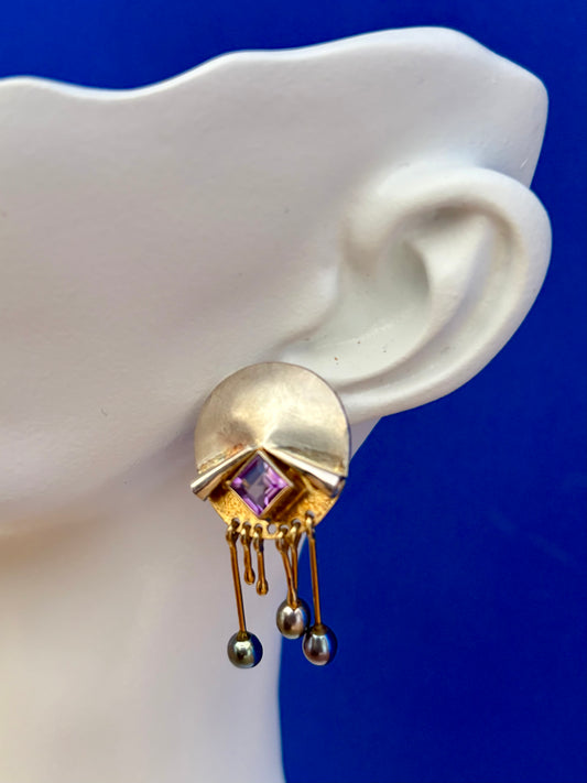 Boho amethyst earrings with dangling accents from the Enchanted Crystals Collection.