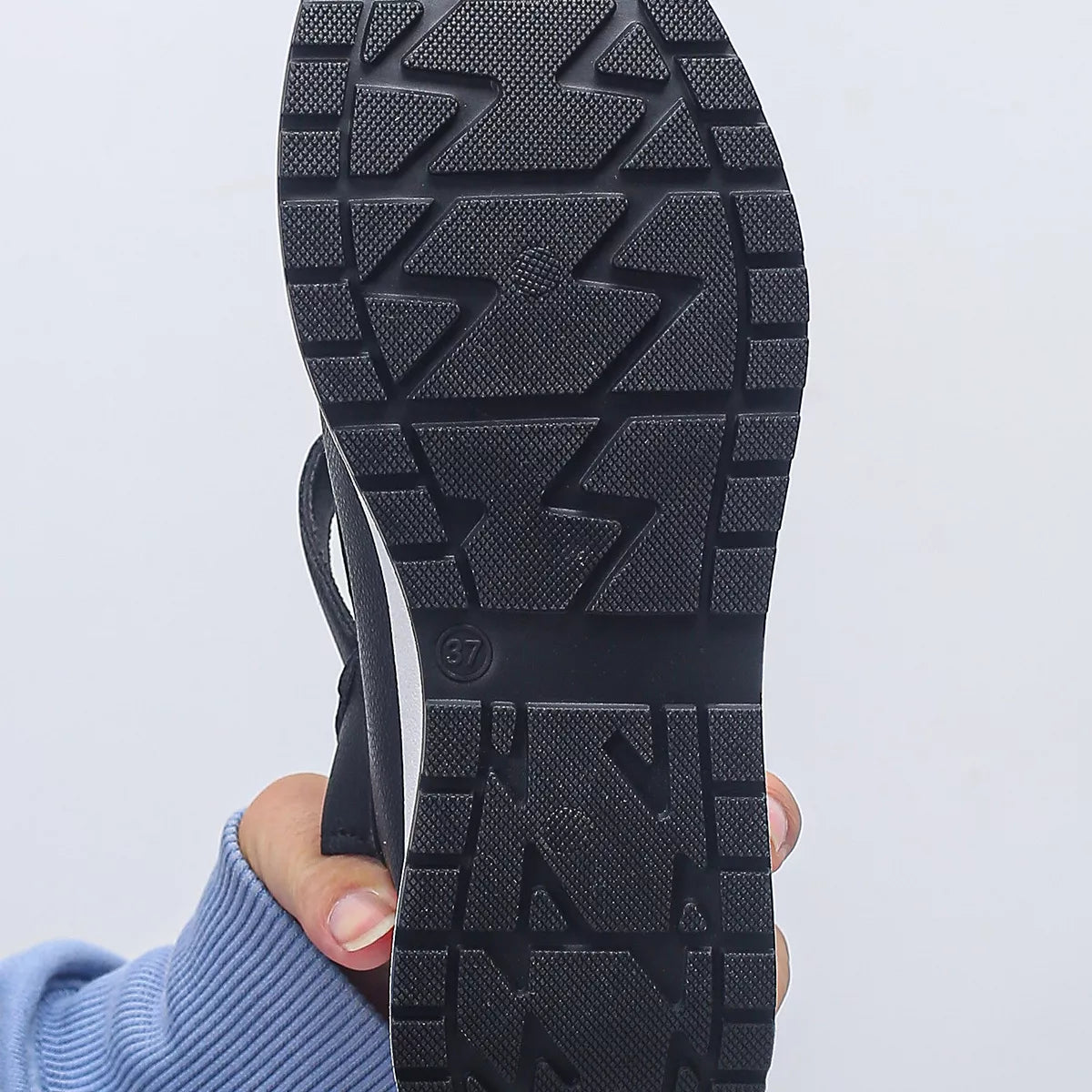 PU leather platform sport sandals with adjustable straps