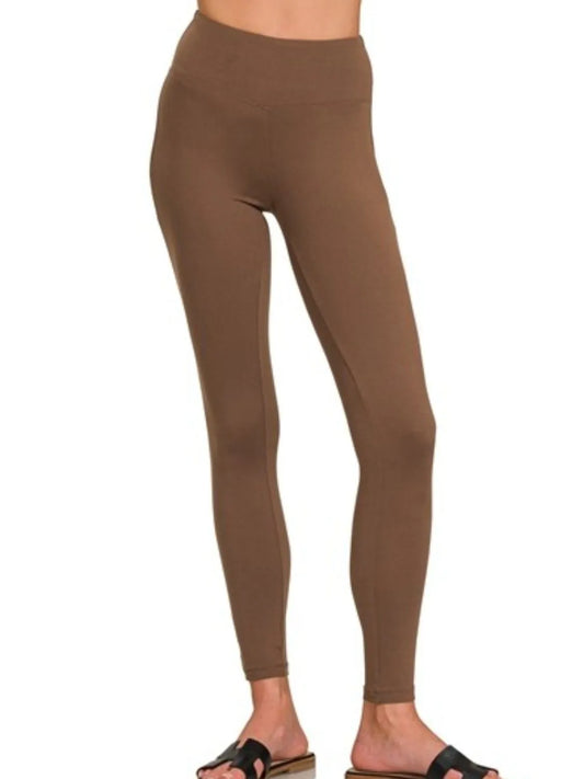 Cocoa Comfort Leggings – seamless high waisted brown leggings with tummy control and buttery-soft stretch.