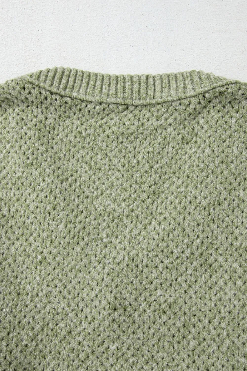Boutique V-neck textured knit sweater with relaxed fit for fall layering
