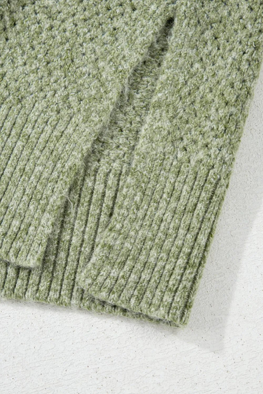 Boutique V-neck textured knit sweater with relaxed fit for fall layering