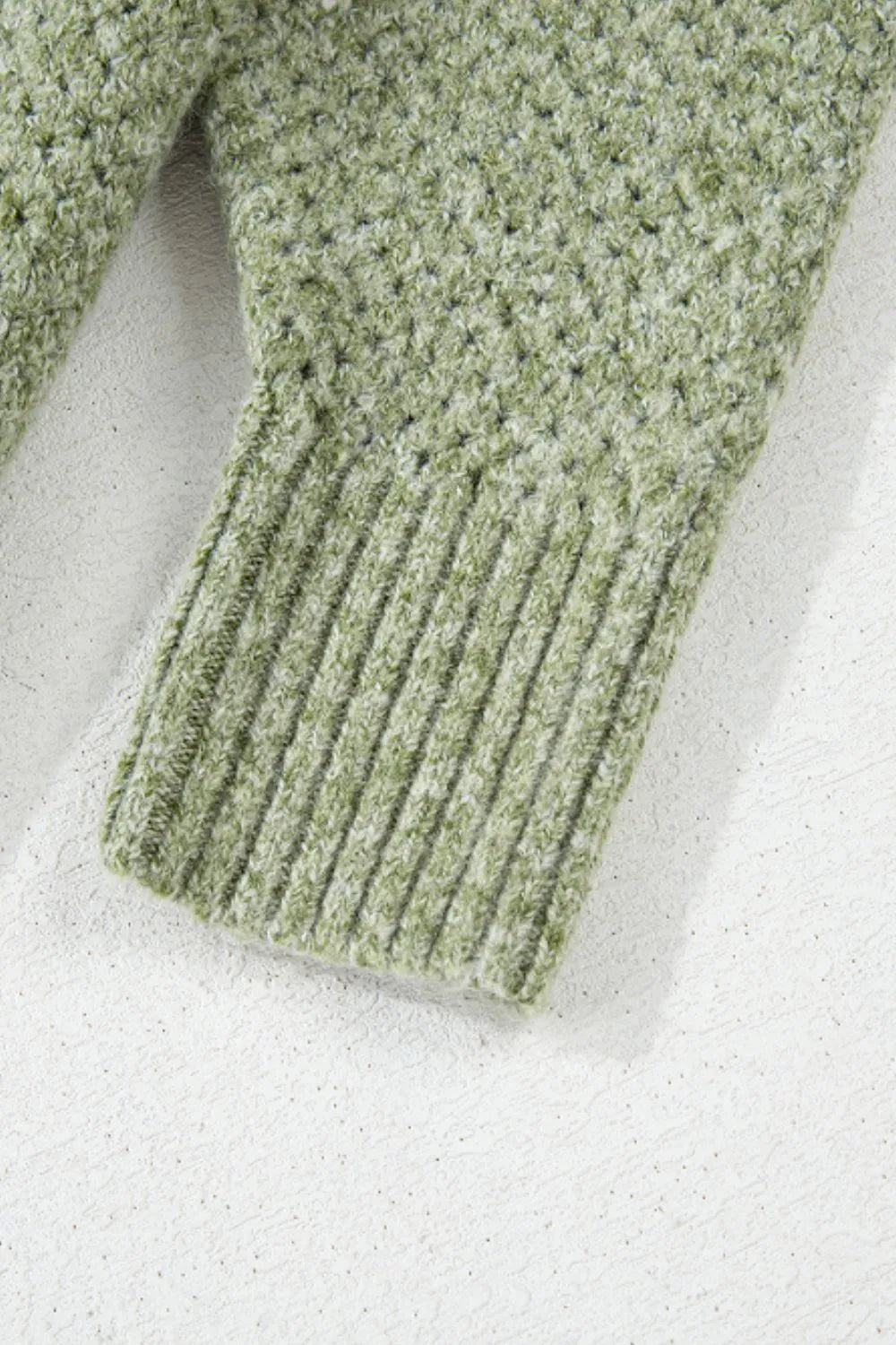 Boutique V-neck textured knit sweater with relaxed fit for fall layering