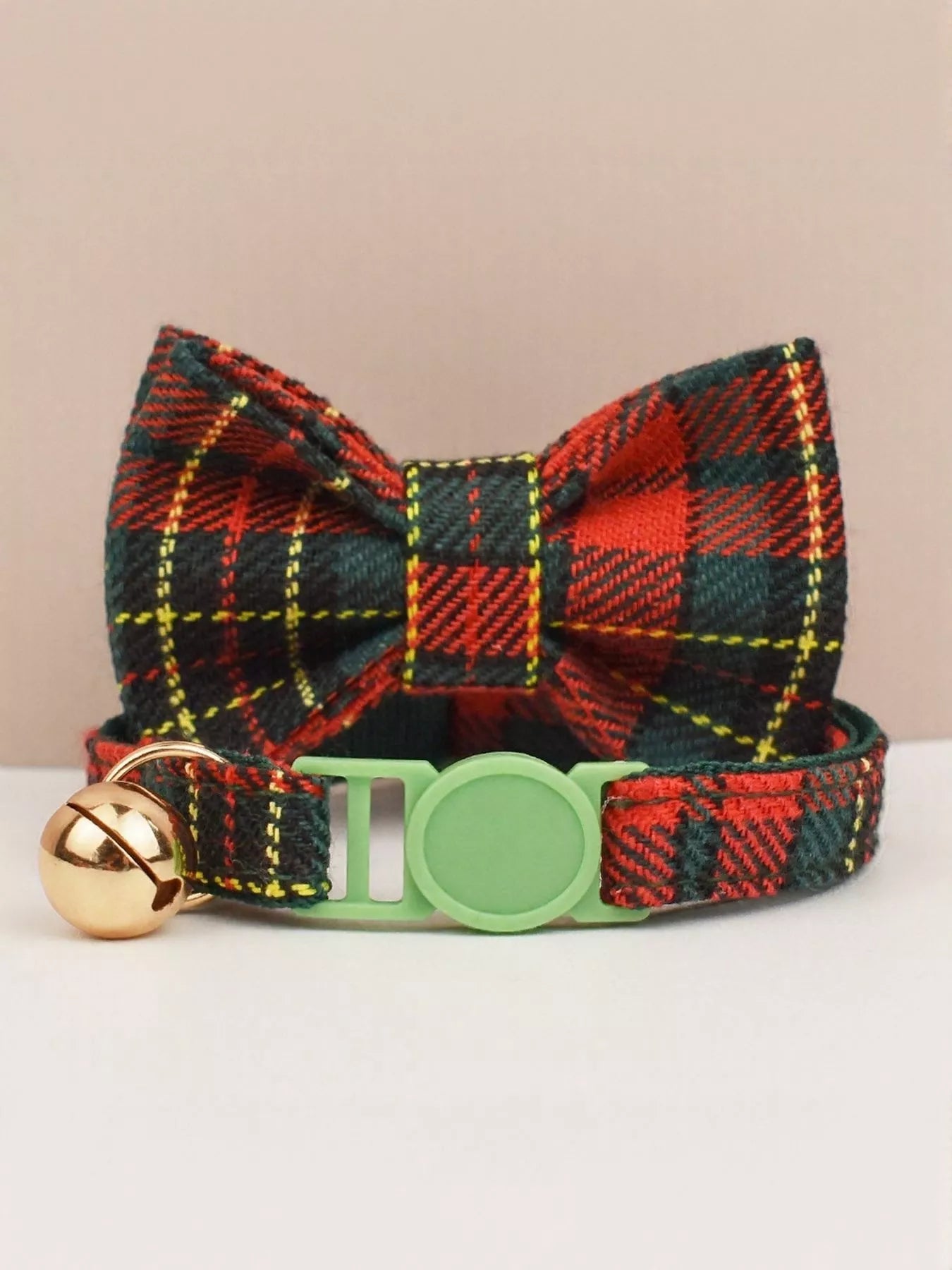 Adjustable cat collar with decorative bow tie in multiple colors