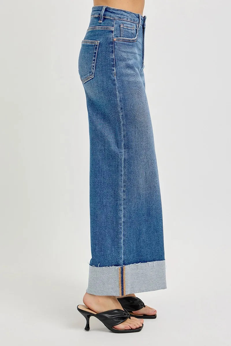 Daybreak Cuff Jeans – high rise crop denim with tummy control fit and wide cuffed hem from A Whimsical Affair.
