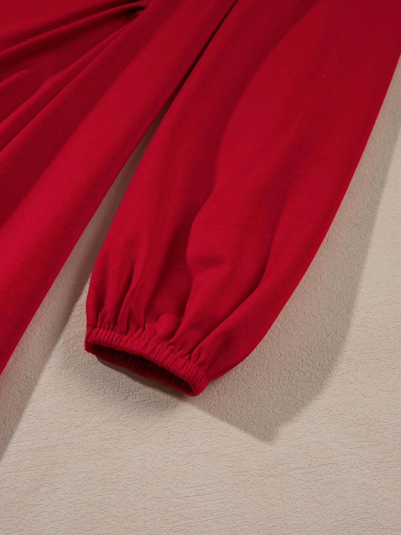 Long sleeve ruched midi dress in coffee brown, cerise, and deep red – Velvet Roast style from A Whimsical Affair.
