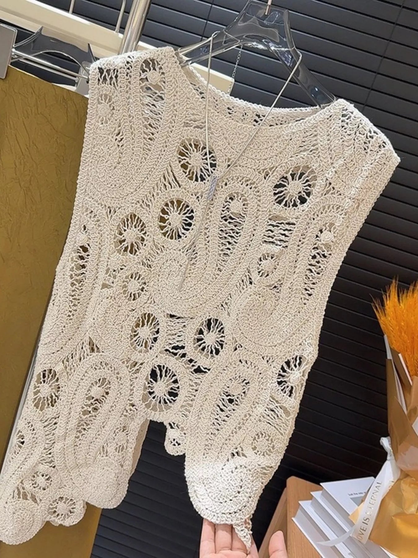 Dust Storm crochet two-piece set with sleeveless tank and asymmetrical skirt – Desert Muse style from A Whimsical Affair.