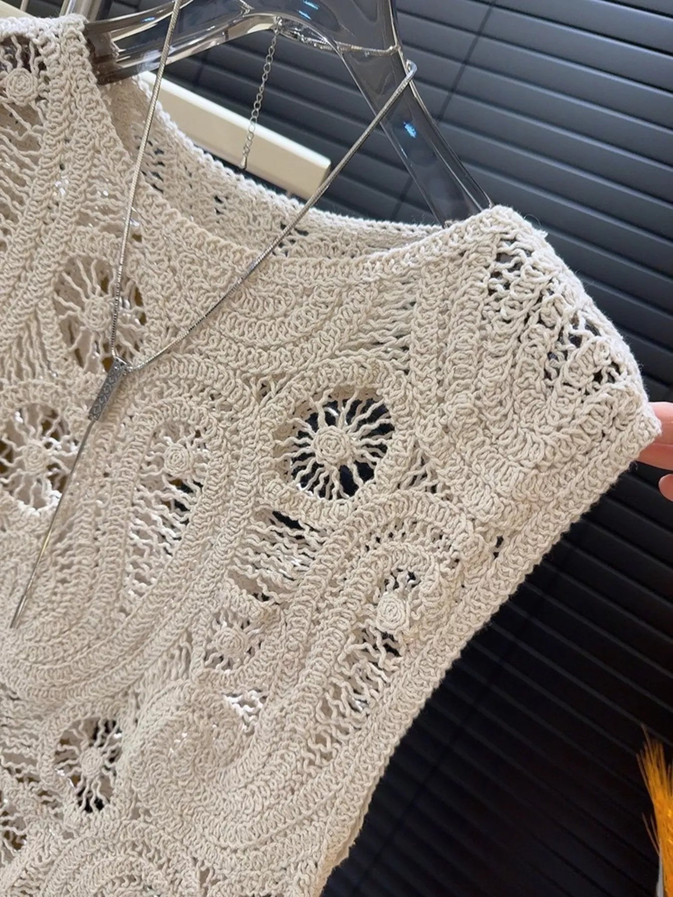 Dust Storm crochet two-piece set with sleeveless tank and asymmetrical skirt – Desert Muse style from A Whimsical Affair.