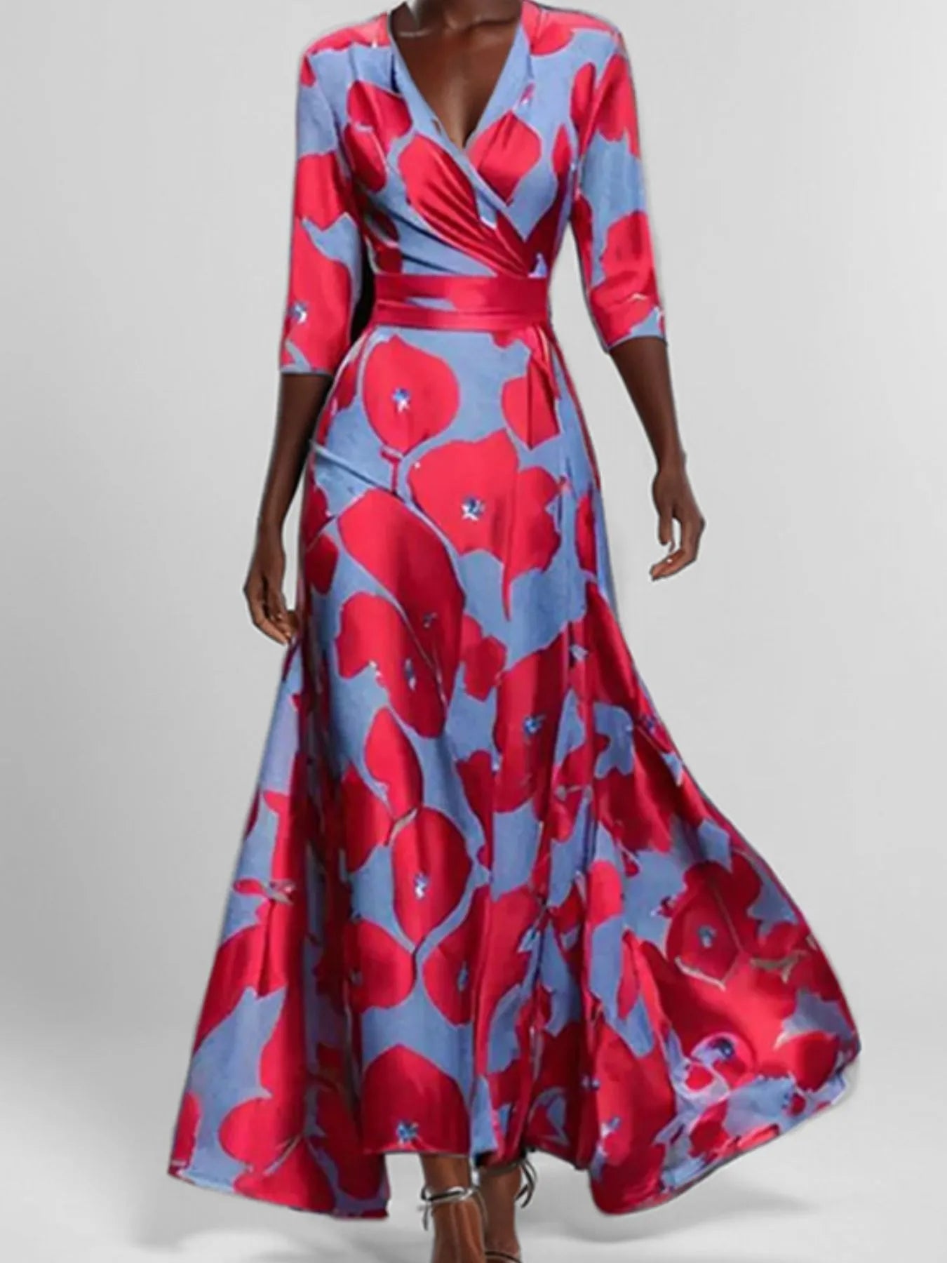 Boho floral maxi dress with half sleeves and flowing skirt – Garden Song style from A Whimsical Affair.