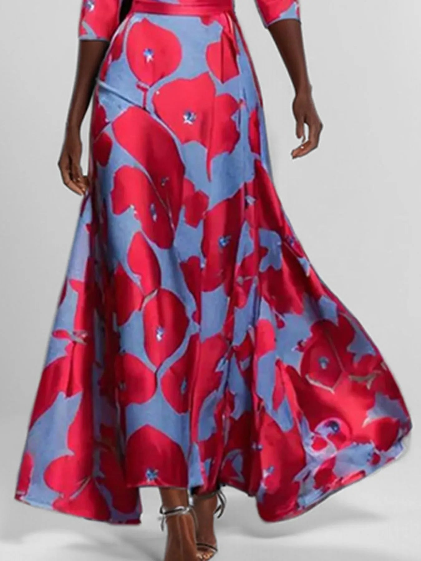 Boho floral maxi dress with half sleeves and flowing skirt – Garden Song style from A Whimsical Affair.