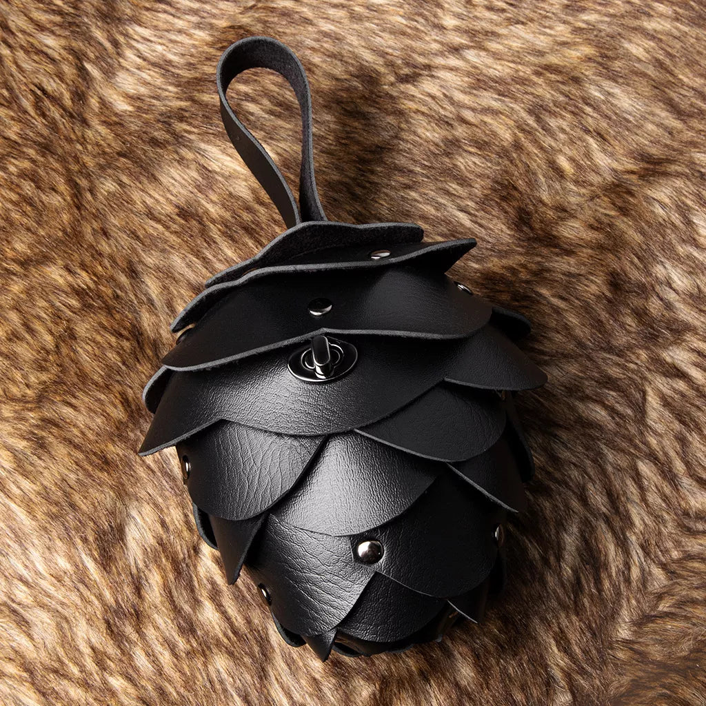 Whimsical acorn-shaped mini coin purse made from PU leather with layered design
