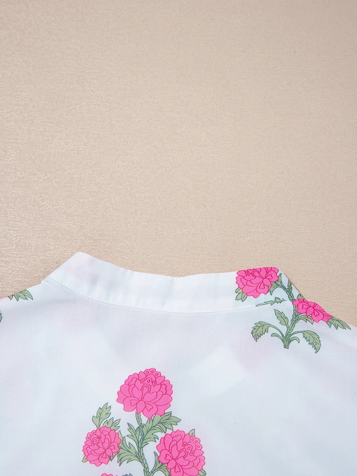 Boho floral maxi dress with mandarin neck, half-button front, and 3/4 sleeves – Meadow Muse style from A Whimsical Affair.