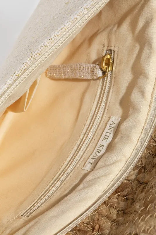Small boho envelope bag with intricate beaded eye design – Mystic Gaze style from A Whimsical Affair.