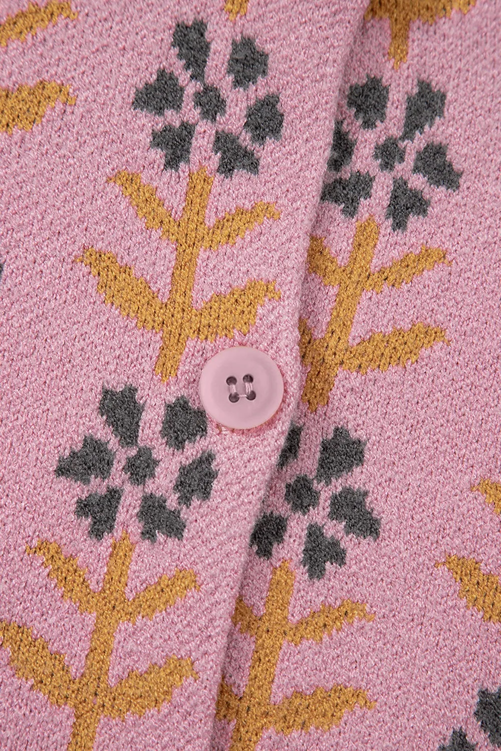 Dusty pink floral knit button-up cardigan – Petal Bloom style from A Whimsical Affair.