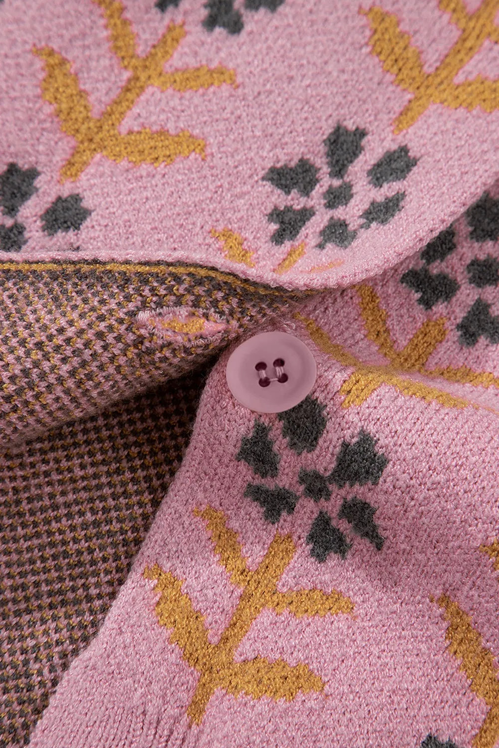 Dusty pink floral knit button-up cardigan – Petal Bloom style from A Whimsical Affair.