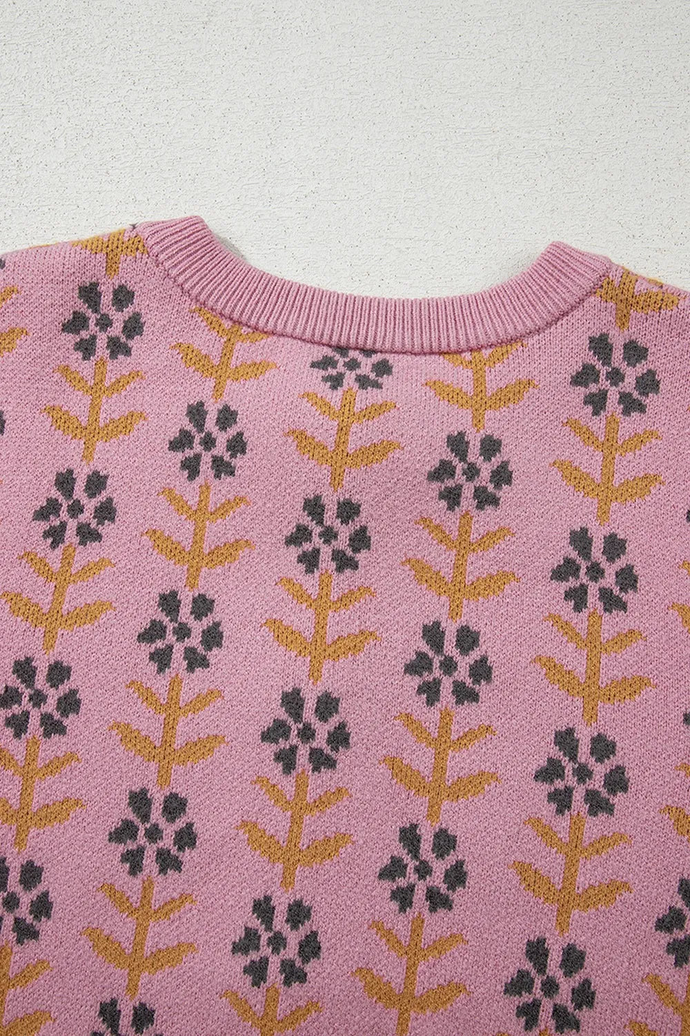 Dusty pink floral knit button-up cardigan – Petal Bloom style from A Whimsical Affair.