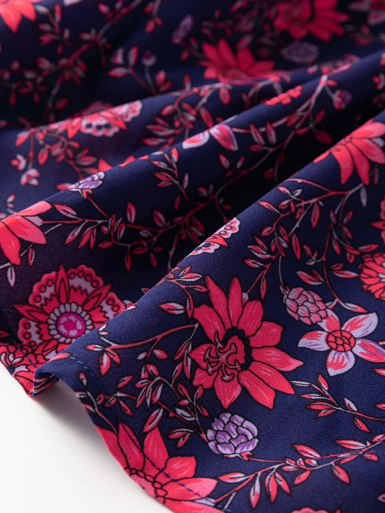 Plum purple floral split-neck blouse with half sleeves – Plum Petal style from A Whimsical Affair.