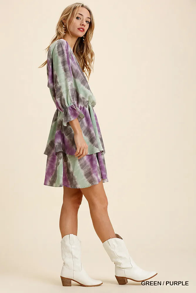 Tie-dye ruffled layered dress with elastic waistband – Seaside Swirl style from A Whimsical Affair.