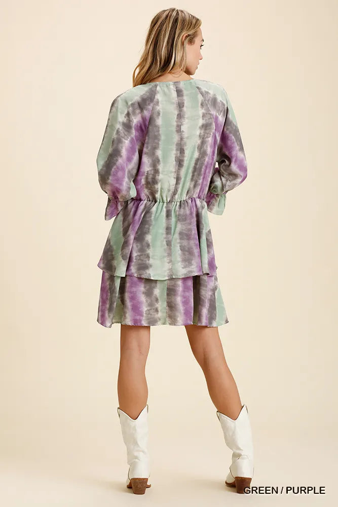 Tie-dye ruffled layered dress with elastic waistband – Seaside Swirl style from A Whimsical Affair.