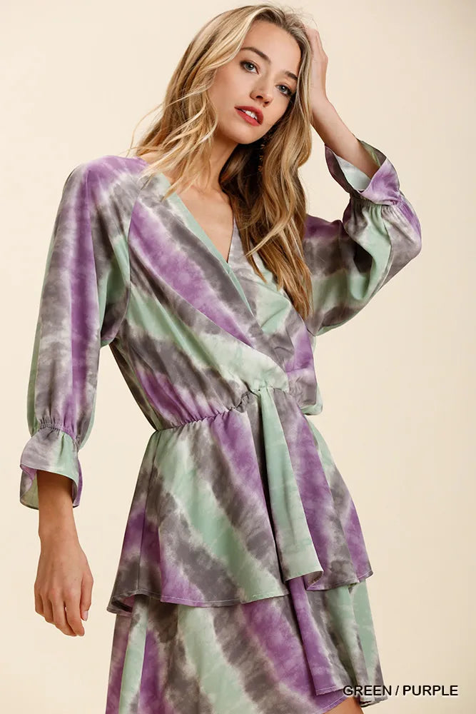 Tie-dye ruffled layered dress with elastic waistband – Seaside Swirl style from A Whimsical Affair.