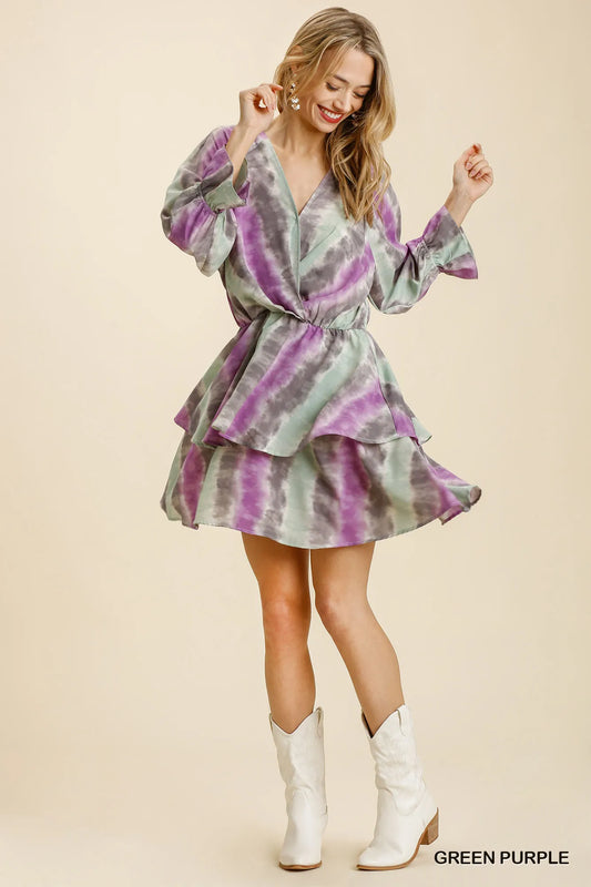 Tie-dye ruffled layered dress with elastic waistband – Seaside Swirl style from A Whimsical Affair.