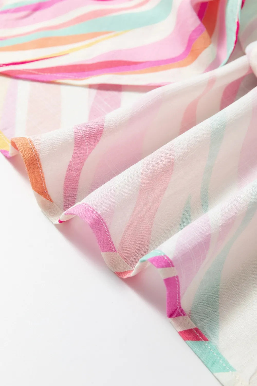 Vibrant pastel stripe boutique blouse made from lightweight viscose