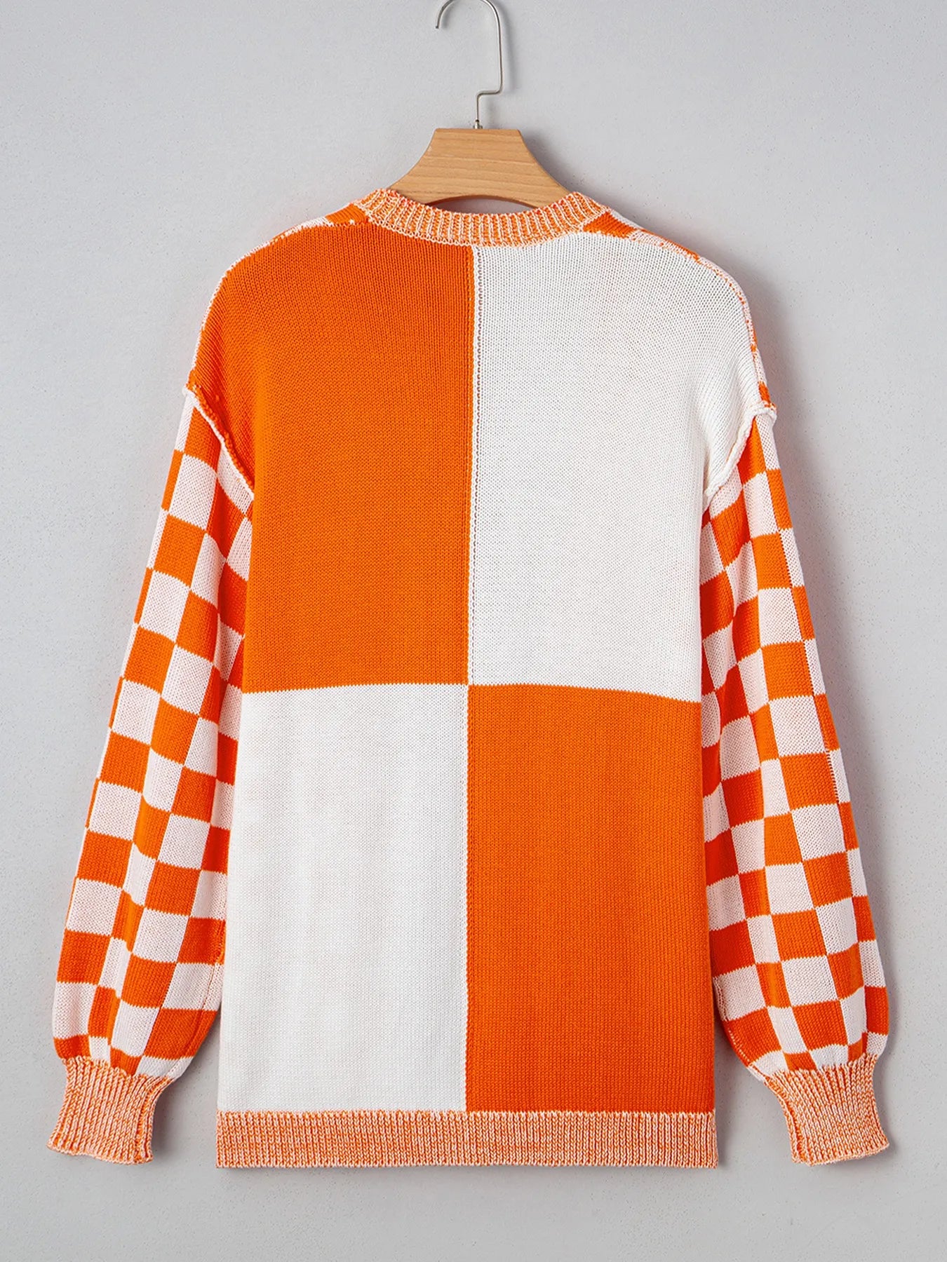 Tangerine checkered open front cardigan