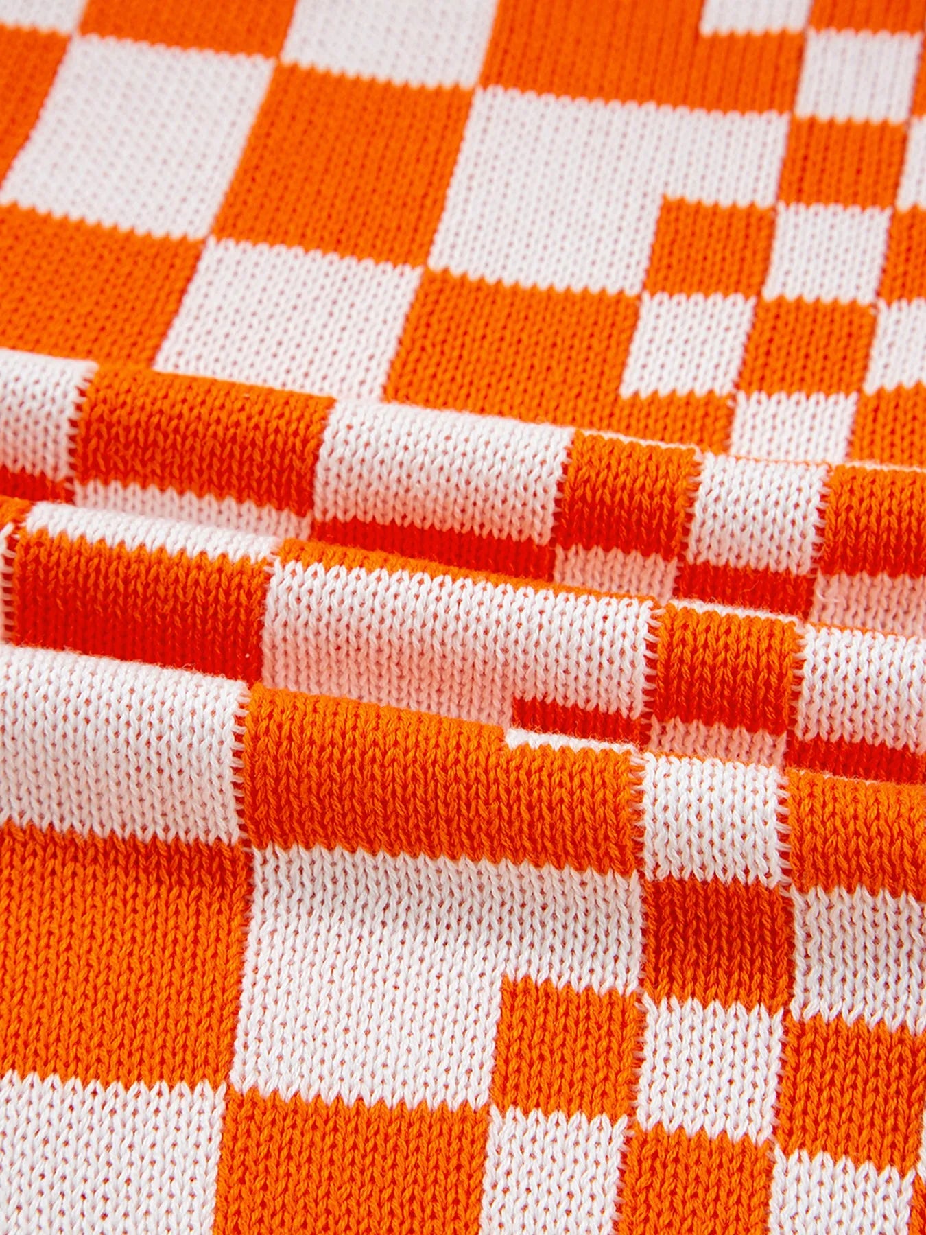 Tangerine checkered open front cardigan