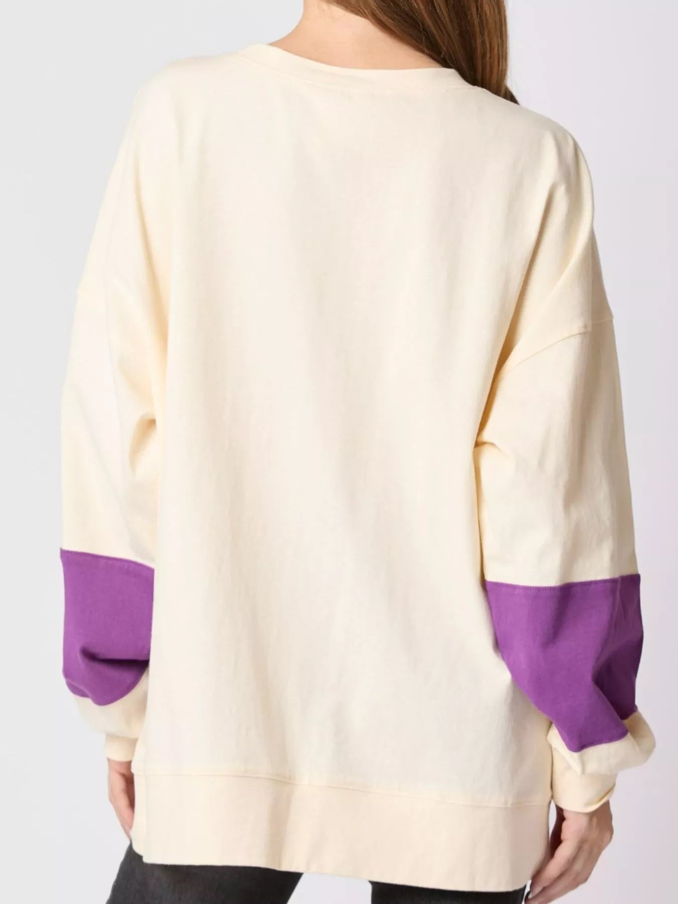 Ivory Trick or Treat Sparkle Sweatshirt with Sequin Halloween Lettering