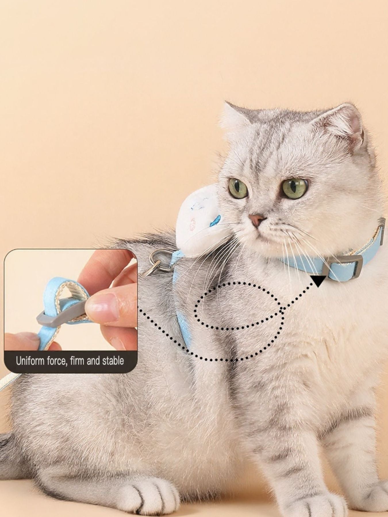 Adjustable floral cat harness and leash set for cats